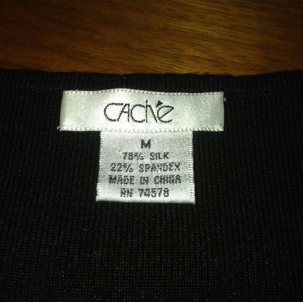 CACHE sweater cardigan black jet crystal zipper - Picture 7 of 7